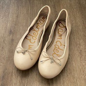 SAM EDELMAN Felicia Nude Leather Ballet Flats 10 | Comfort Slip On Cute Shoes